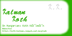 kalman koth business card